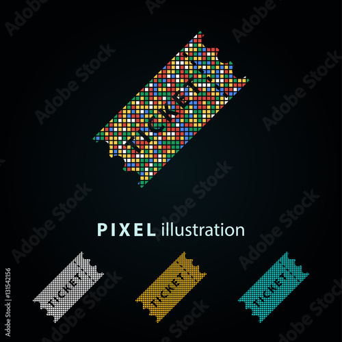 Ticket - pixel illustration.