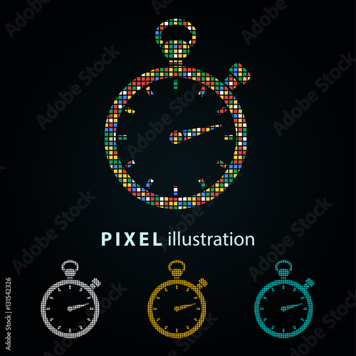 Stopwatch - pixel illustration.