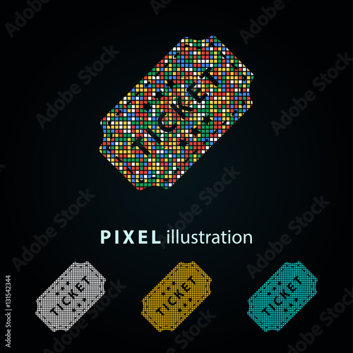 Ticket - pixel illustration.