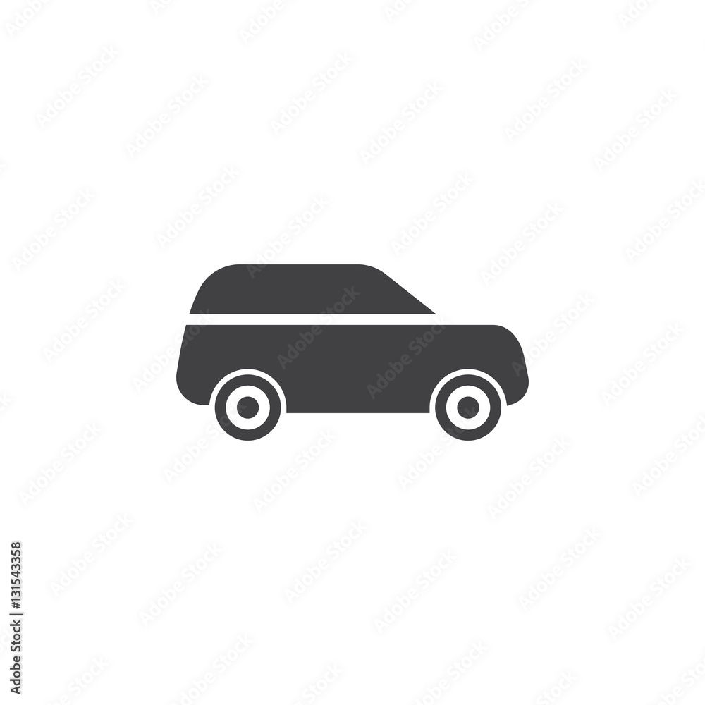 Car icon vector, filled flat sign, solid pictogram isolated on white. Vehicle symbol, logo illustration Car icon vector, filled flat sign, solid pictogram isolated on white. Vehicle symbol, logo illustration