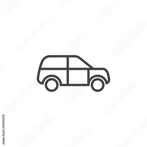 Car line icon  outline vector sign  linear pictogram isolated on white. Vehicle symbol  logo illustration