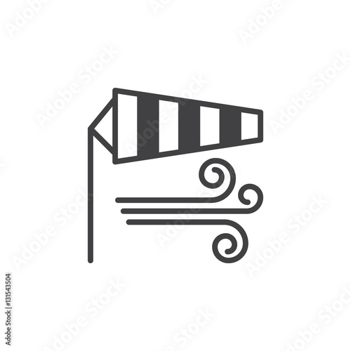 Windsock icon vector, filled flat sign, solid pictogram isolated on white. Wind symbol, logo illustration