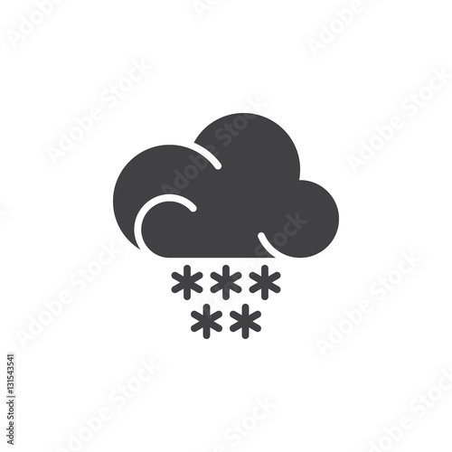 Snow cloud icon vector, filled flat sign, solid pictogram isolated on white. Weather forecast symbol, logo illustration