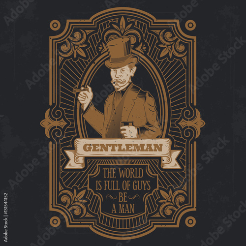 Vintage gentleman emblem, signage