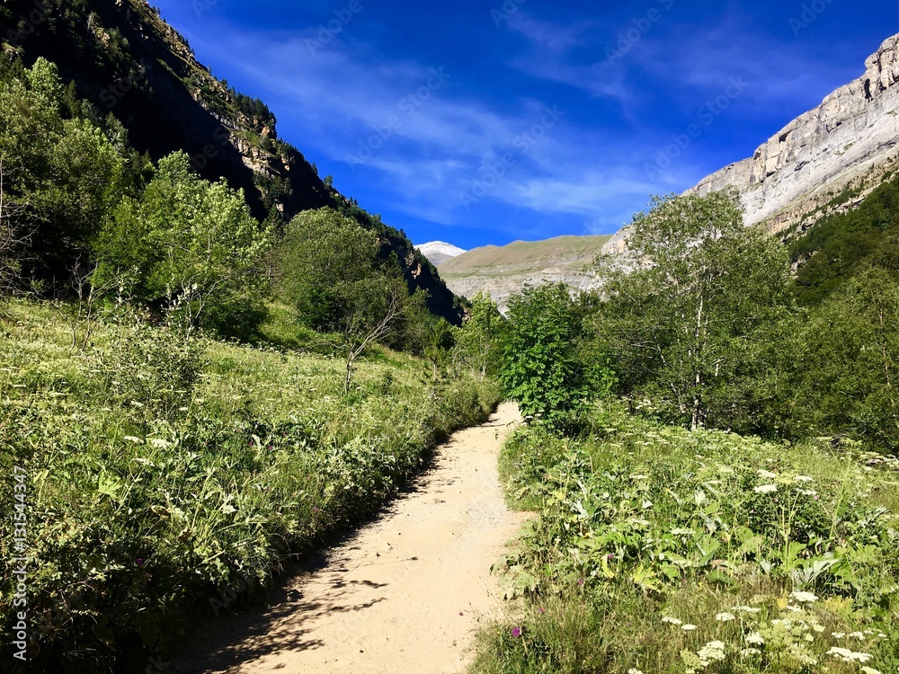 Obraz premium Mountains in the Pyrenees, Ordesa Valley National Park , Spain. 
