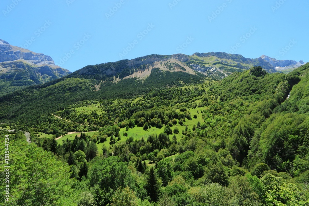 Mountains in the Pyrenees, Ordesa Valley National Park , Spain.
