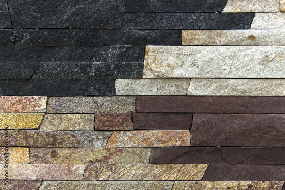 Samples of decorative facing stone