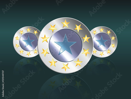 shield medal for award winning star medal