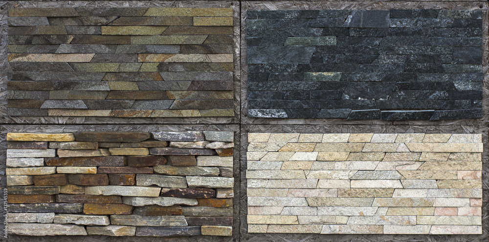 Samples of decorative facing stone Samples of decorative facing stone