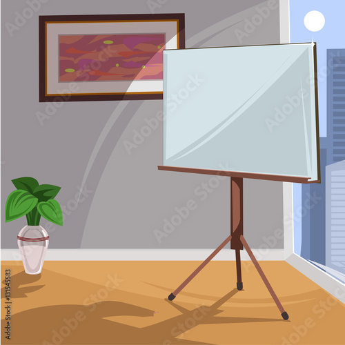 White board for presentation in an office