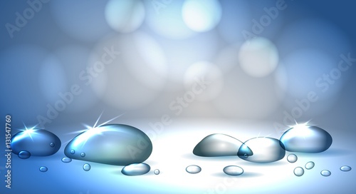 Face skincare premium ad design template. Water drops realistic.aqua skin collagen Serum and Background Concept Skin Care Cosmetic.