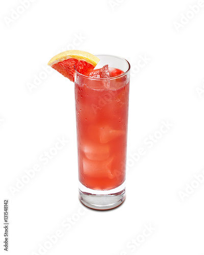 Cocktail on white background.