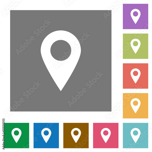 Location pin square flat icons photo