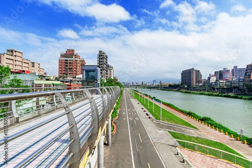 View of Taipei riverside park