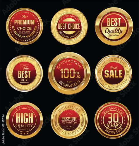 Luxury golden retro badges collection
