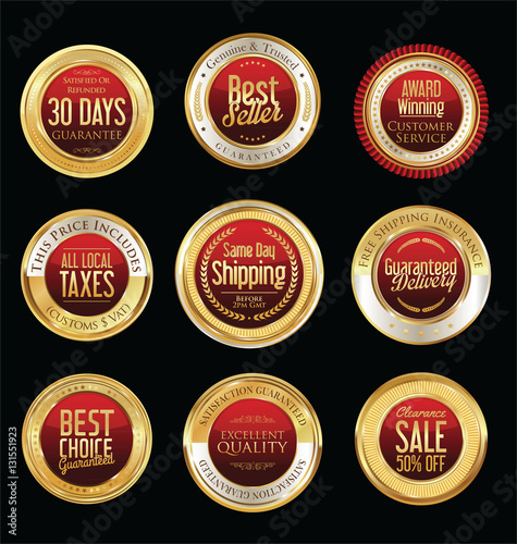 Luxury golden retro badges collection