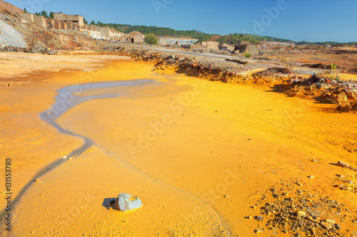 Old installation of washing of the ore in the mines of Riotinto, Huelva, Spain photo