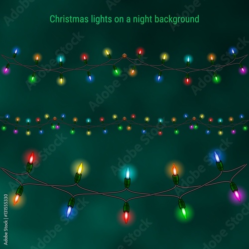 Christmas house lights on a night background