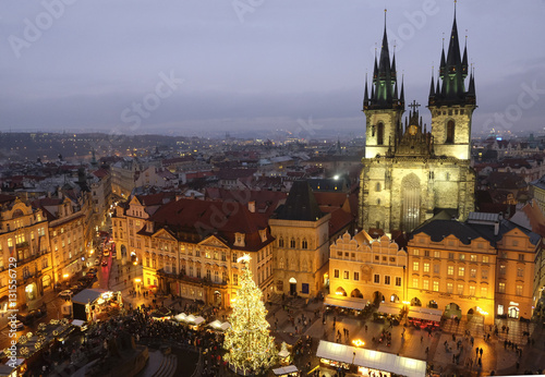 The Old Town Square in Prague during Christmas holidays