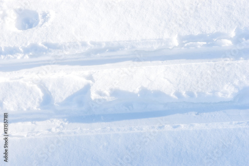Ski tracks in the snow © kelifamily