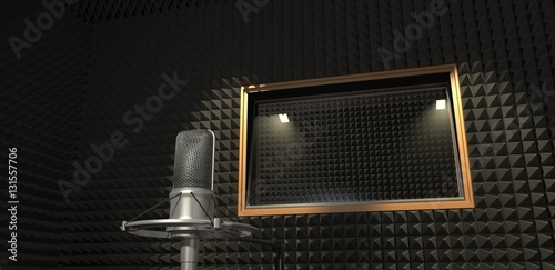 Sound recording studio. 3D illustration photo