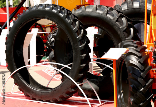 Tires for heavy equipment on agricultural exhibition