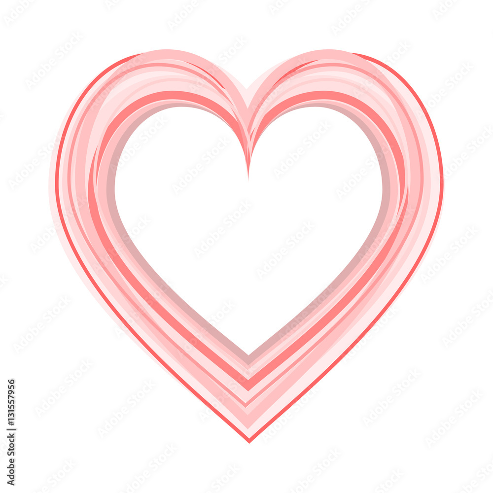red colored vector heart as symbol of love for valentine's day decoration