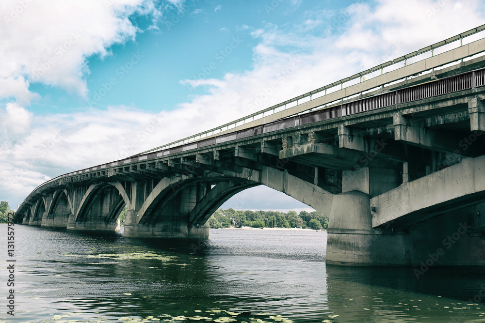 Concrete bridge over river