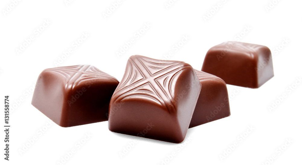 Assortment of chocolate candies sweets isolated Assortment of chocolate candies sweets isolated