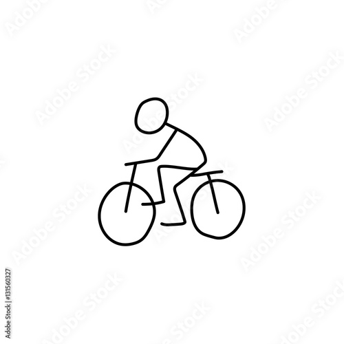Stick figure bike rider icon