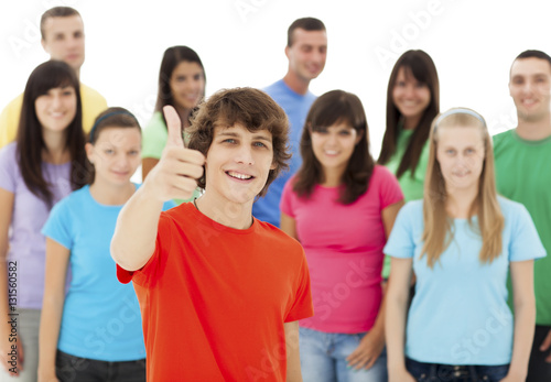 Smiling Man Showing Thumbs Up