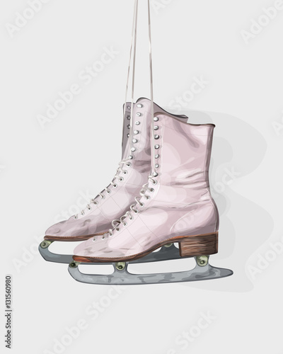 Pink vintage ice skates