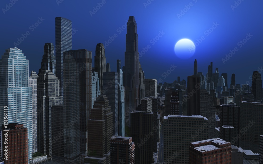 Fototapeta premium View of night city.