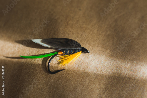 Macro shot of a wet fly fishing fly, Hudson