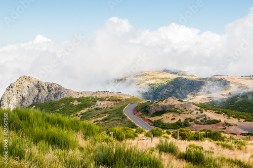 Landscape of road to Pico do Arieiro, Madeira island, Portugal