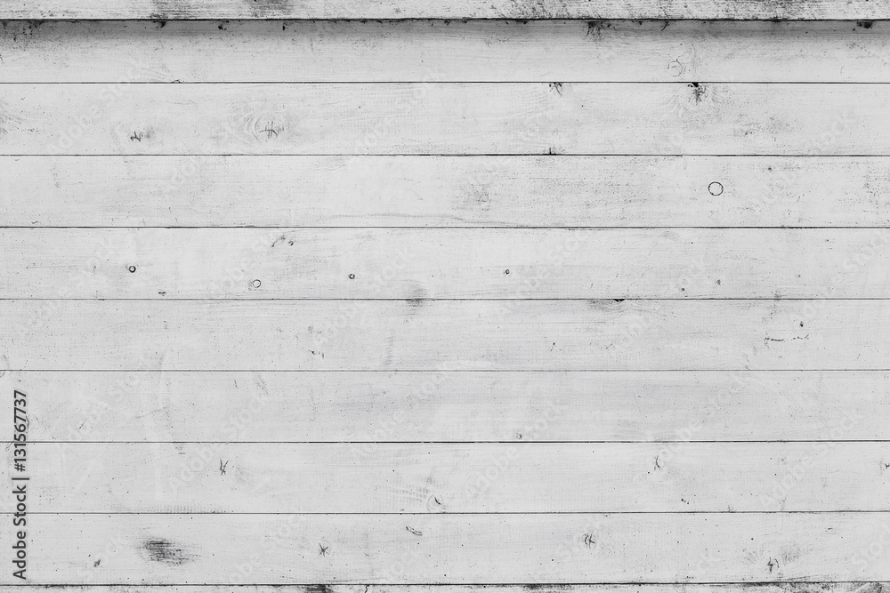 Naklejka premium White wooden wall, background texture