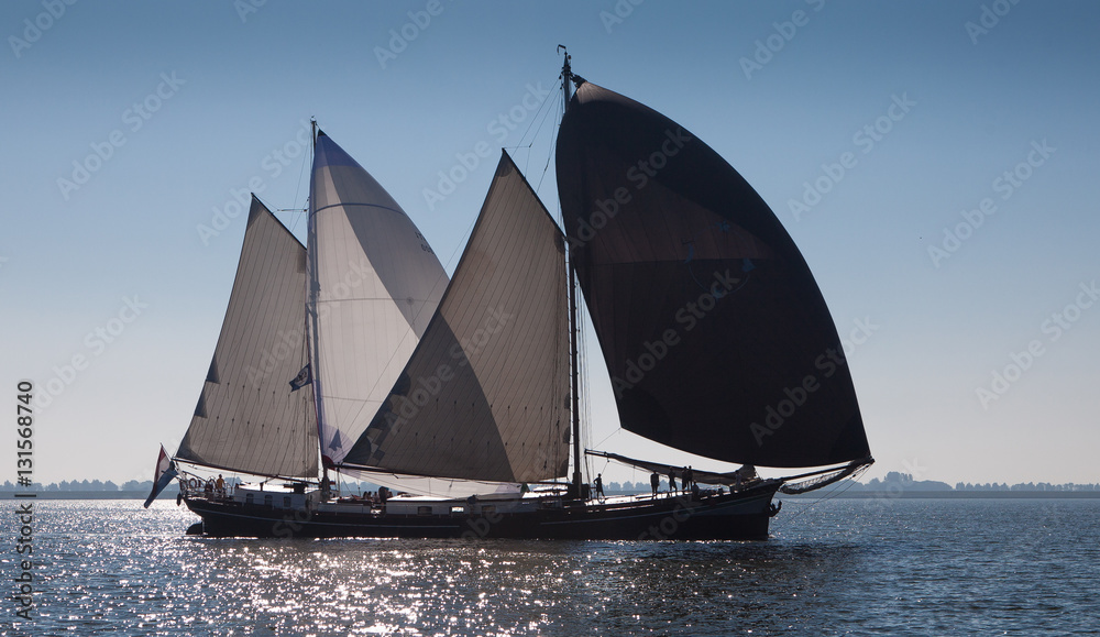 Fototapeta premium Klipper Daderaad at Lake IJsselmeer - Holland