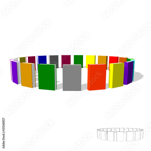 Circle of books.3d Vector c...