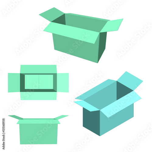 Opened box. Isolated on whi...