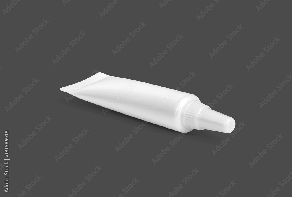 blank packaging cosmetic serum tube isolated on gray background blank packaging cosmetic serum tube isolated on gray background