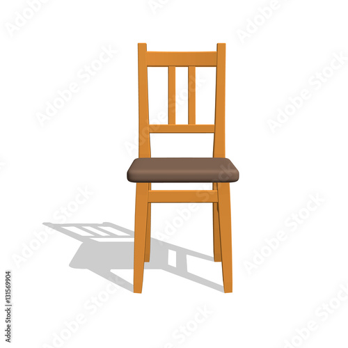 Chair.Isolated on white. 3d Vector illustration.Front view.