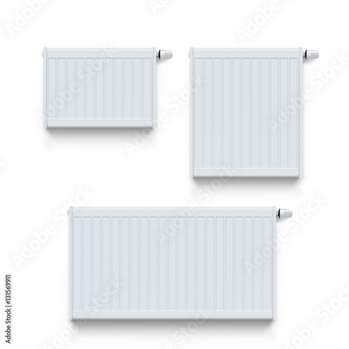 white radiator set