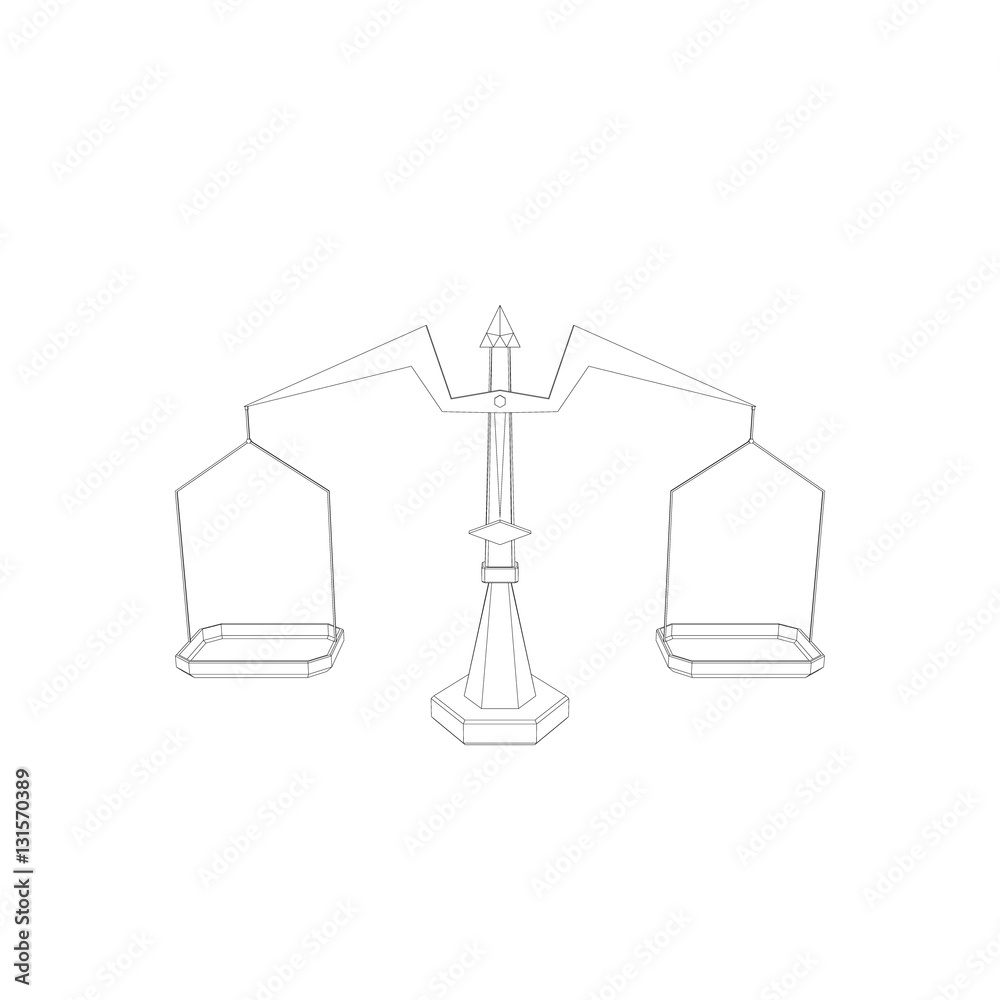 Scales in form of abstract bird.Vector outline illustration. Scales in form of abstract bird.Vector outline illustration.