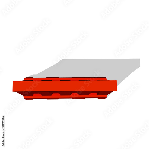 Road barrier.Isolated on white background.Top view.