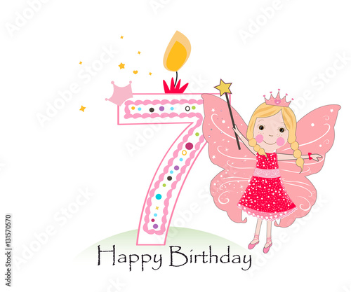 Happy seventh birthday candle