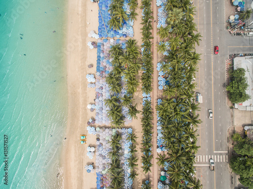 Aerial beach perspective.