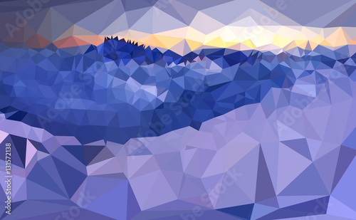 View of blue mountains easy all editable