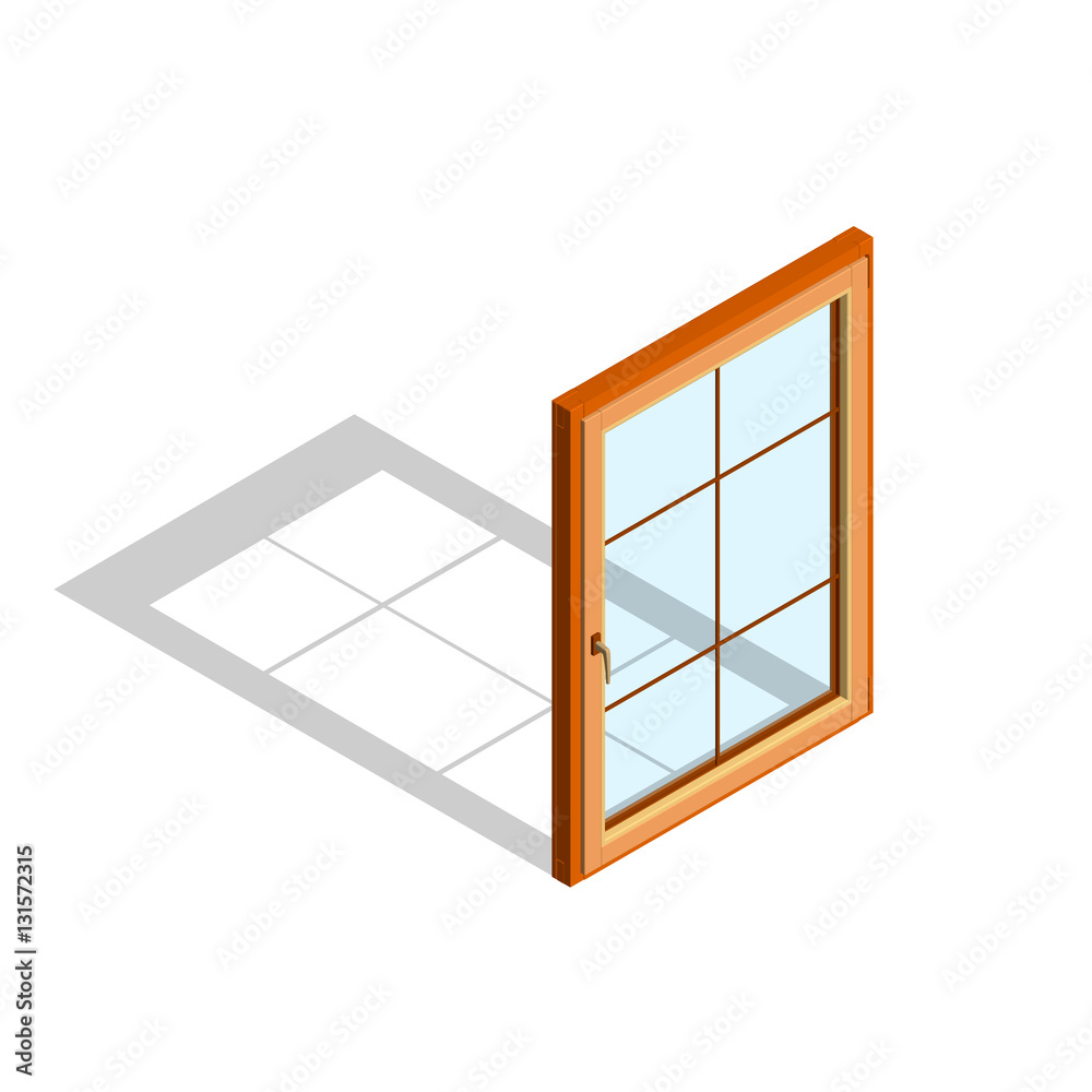 Closed window. Isolated on white background. 3d Vector illustrat Closed window. Isolated on white background. 3d Vector illustrat