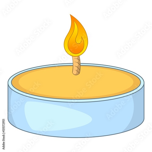 Tealight candle icon. Cartoon illustration of candle vector icon for web design