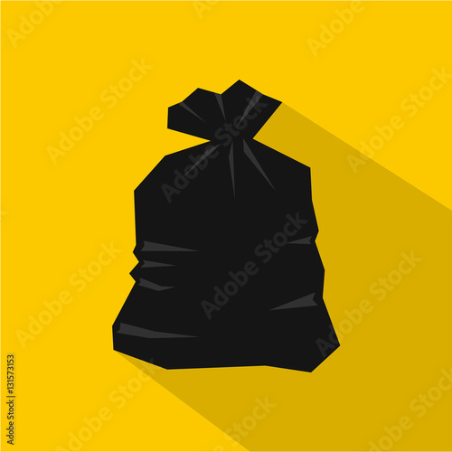 Garbage bag icon. Flat illustration of garbage bag vector icon for web